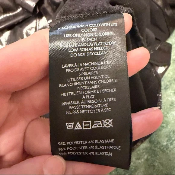 By Anthropologie Metallic Gunmetal Blouse - XS - Picture 9 of 9